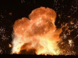 An explosion. Credit: UkrInform
