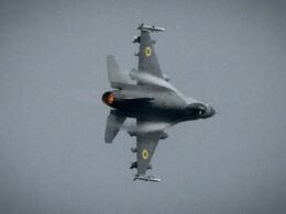 A Ukrainian air force F-16.