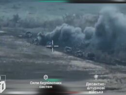 Ukrainian drone Six-hour tank assault, 29 armored vehicles, zero breakthroughs: Russia’s biggest autumn push fails near Volodymyrivka footage shows Russian armored vehicles under attack and engulfed in smoke near Dobropillia on 27 October 2025. Photo: 1st National Guard Corps 