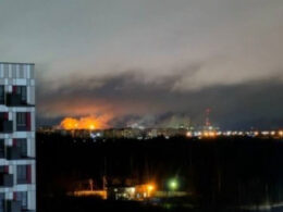 ukraine hits russian chemical giant 700 km border next estonia · post fire rising akron plant area veliky novgorod after drone strike 11 2025 akron-novgorod-nicely-burning major broke out one russia’s