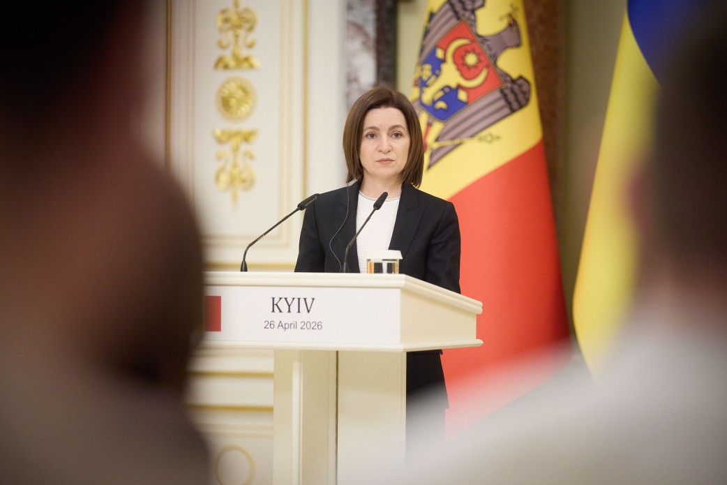 romania's jets shoot down bulgaria's navy blows up moldova only now funding air defense russia hits ukraine · post moldovan president maia sandu kyiv anniversary chernobyl nuclear disaster 26 2026