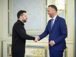 Volodymyr Zelenskyy, President of Ukraine, and Maxime Prévot, Belgium’s Deputy Prime Minister and Minister of Foreign Affairs, European Affairs, and Development Cooperation