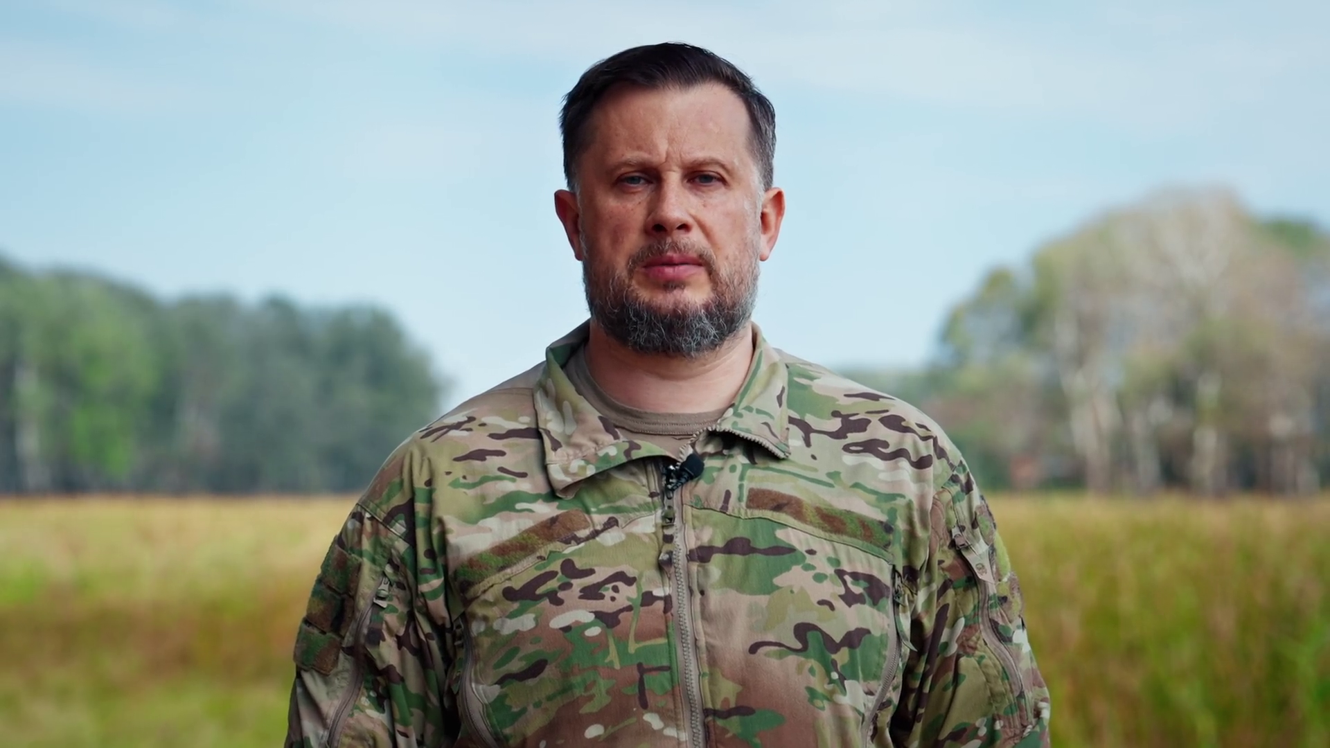 Ukraine's Third Army Corps commander Brigadier General Andrii Biletskyi announcing new developments in 